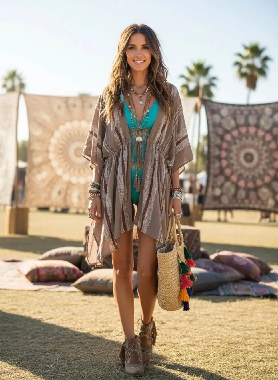 Knit Tassel Duster / Swim Cover – One Size NWT
